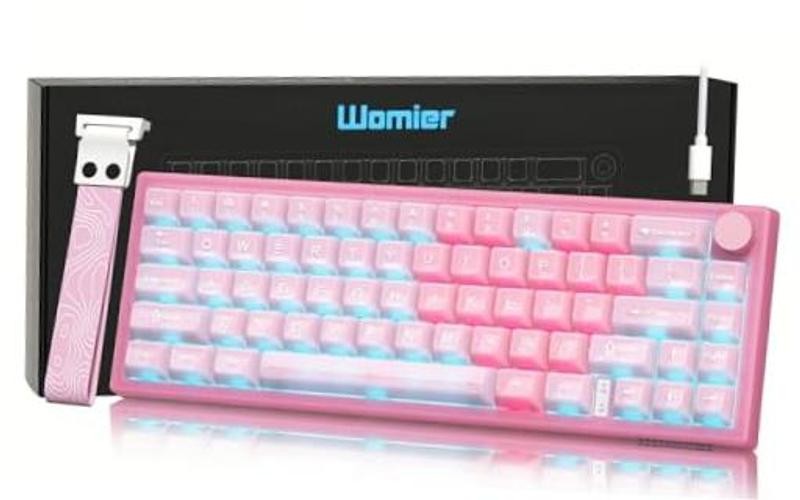 60% Keyboard QMK/VIA, Pink Gaming Mechanical Keyboard Creamy | Hot V-Pink