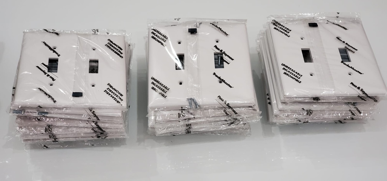 LEGRAND TP2-WCC30 WALL PLATE UNBREAKABLE TWO GANG 2 TOGGLE - LOT OF 30 