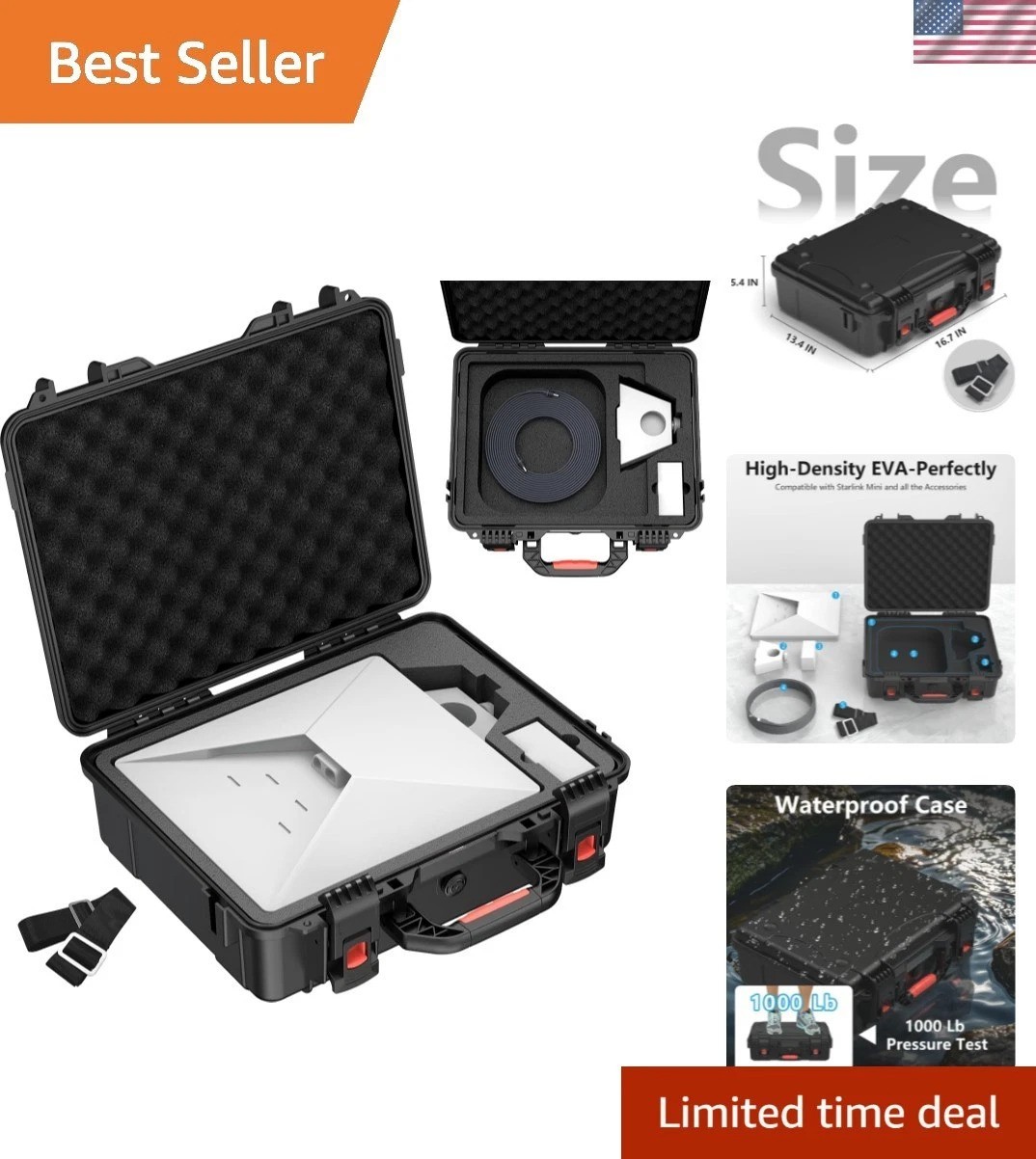 Durable Starlink Mini Case, Waterproof Hard case Ideal for Travel and Camping