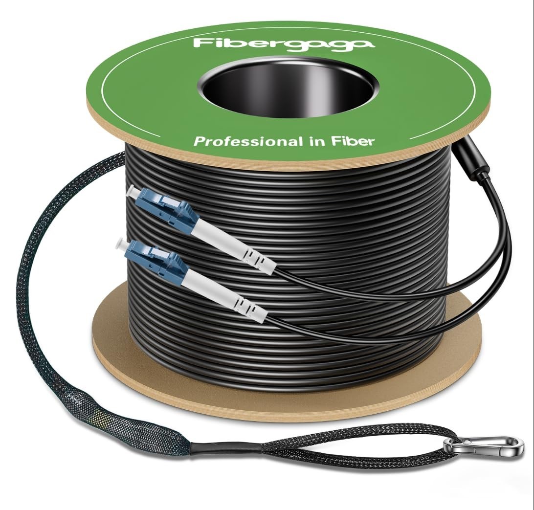 Fibergaga Fiber-OM2 LC to LC Fiber Patch Cable Outdoor Armored 200m/656ft Single