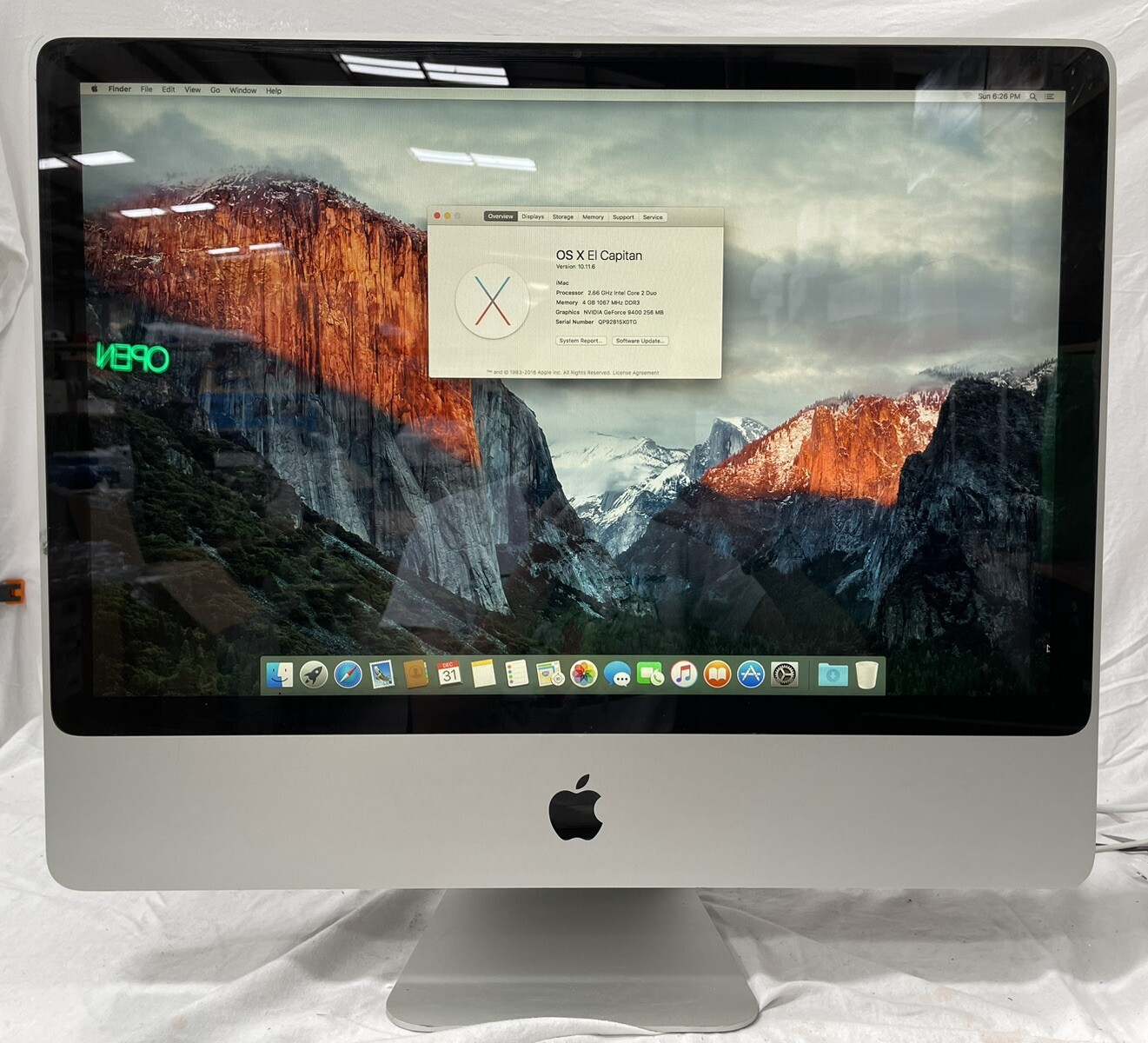 Apple iMac 2.66 GHz Core 2 Duo 24" 4 GB RAM 499 GB HD OS X 10.11 El Capitan