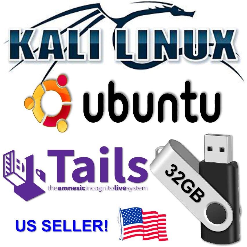 Linux SUPER Combo Tails 5.22 Kali 2024.1 Ubuntu 23.10 Multiboot 32Gb Live USB