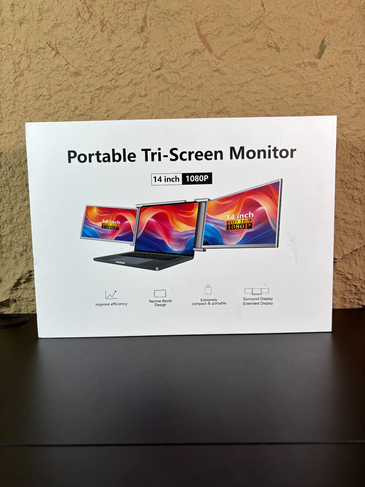 YUTOO 14 in 1080P Portable Tri-Screen Laptop Monitor Extender Dual Screens