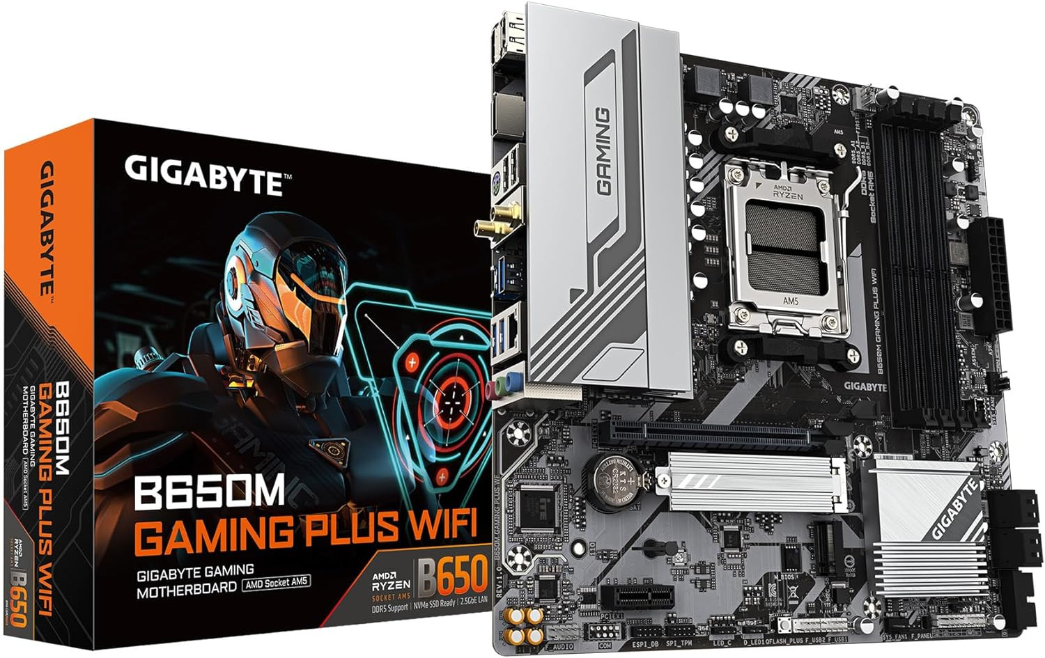 GIGABYTE B650M GAMING plus WIFI AMD AM5 Matx Motherboard, Support Ryzen 9000/800
