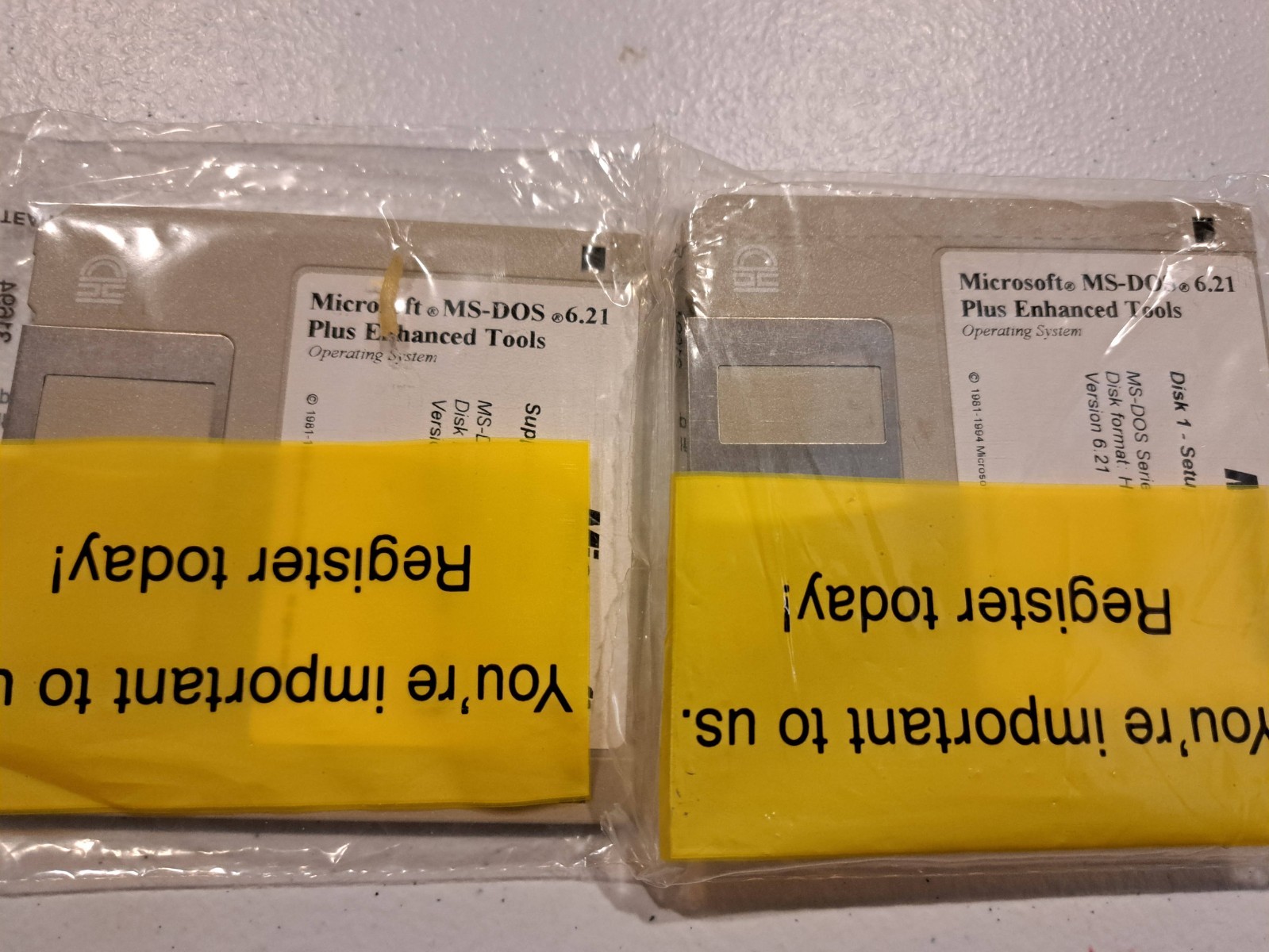 NEW SEALED 4 Floppy Disc Set Microsoft MS-DOS 6.21 Plus Enhanced Tools