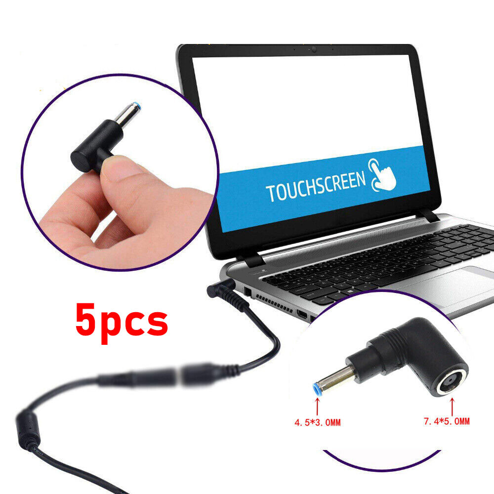 5Pcs DC Power Adapter 7.4x5.0mm Female to 4.5x3.0mm Male Central Pin For HP Dell