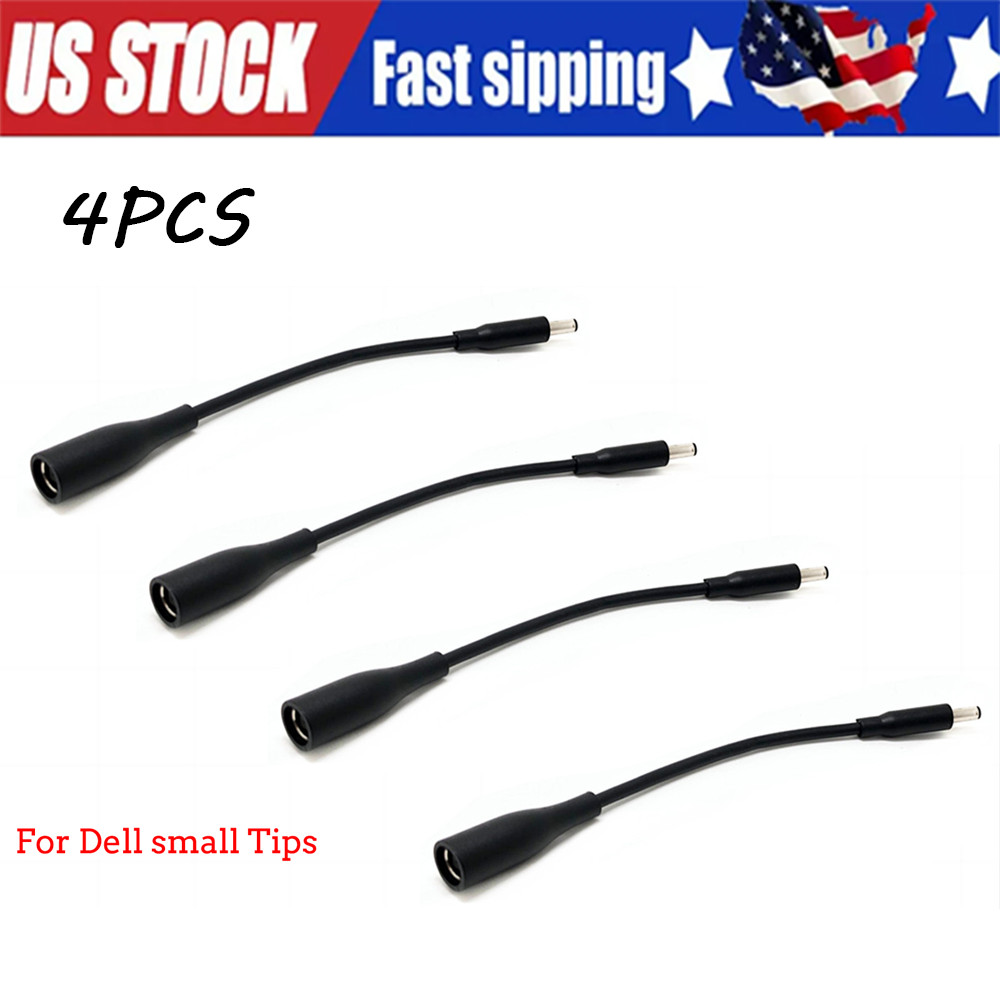 4Pcs Power Charger Converter Adapter Cable For DELL 7.4mm To 4.5mm Lot