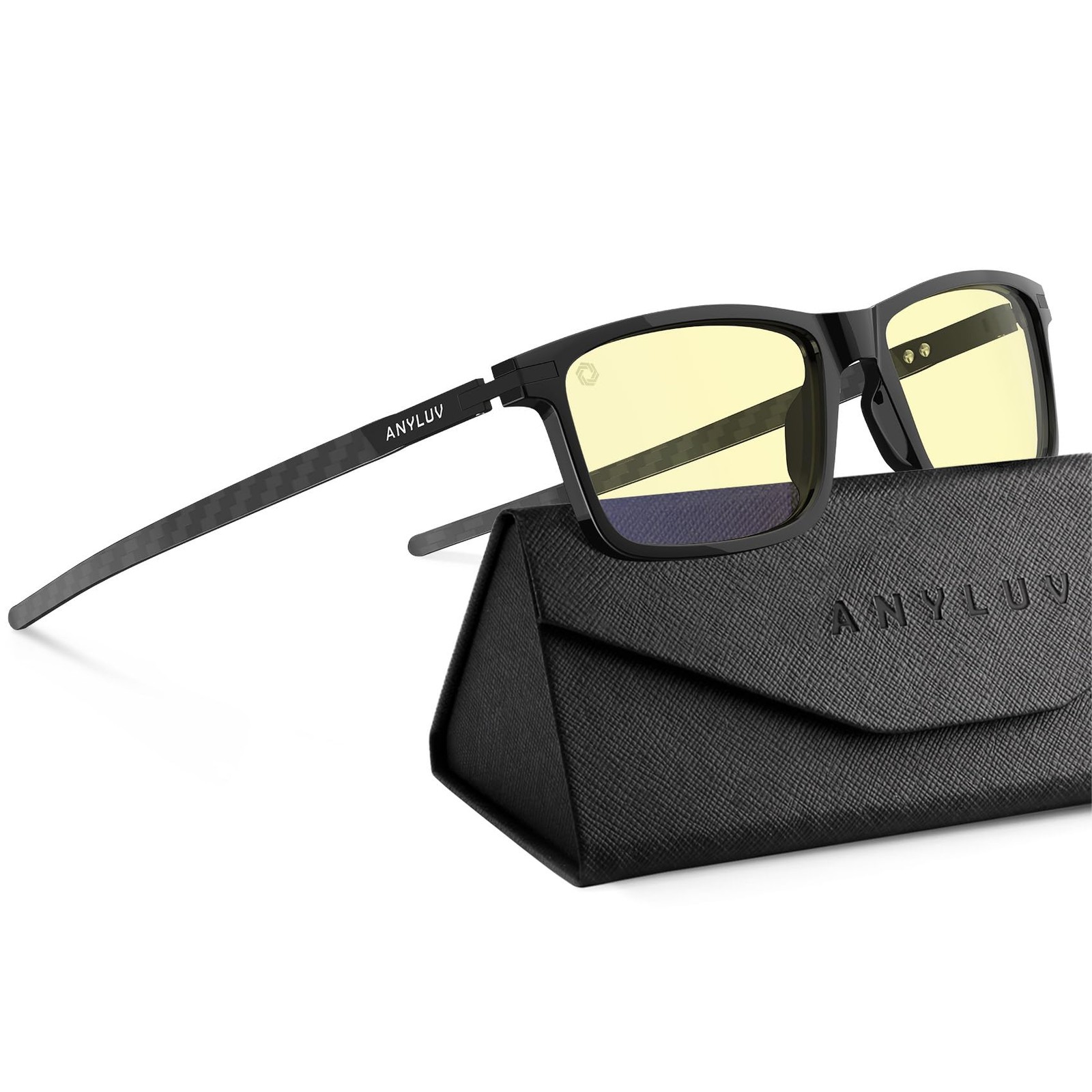 Blue Light Glasses for Men,Rectangle Business Style Glasses, Carbon Fiber Str...