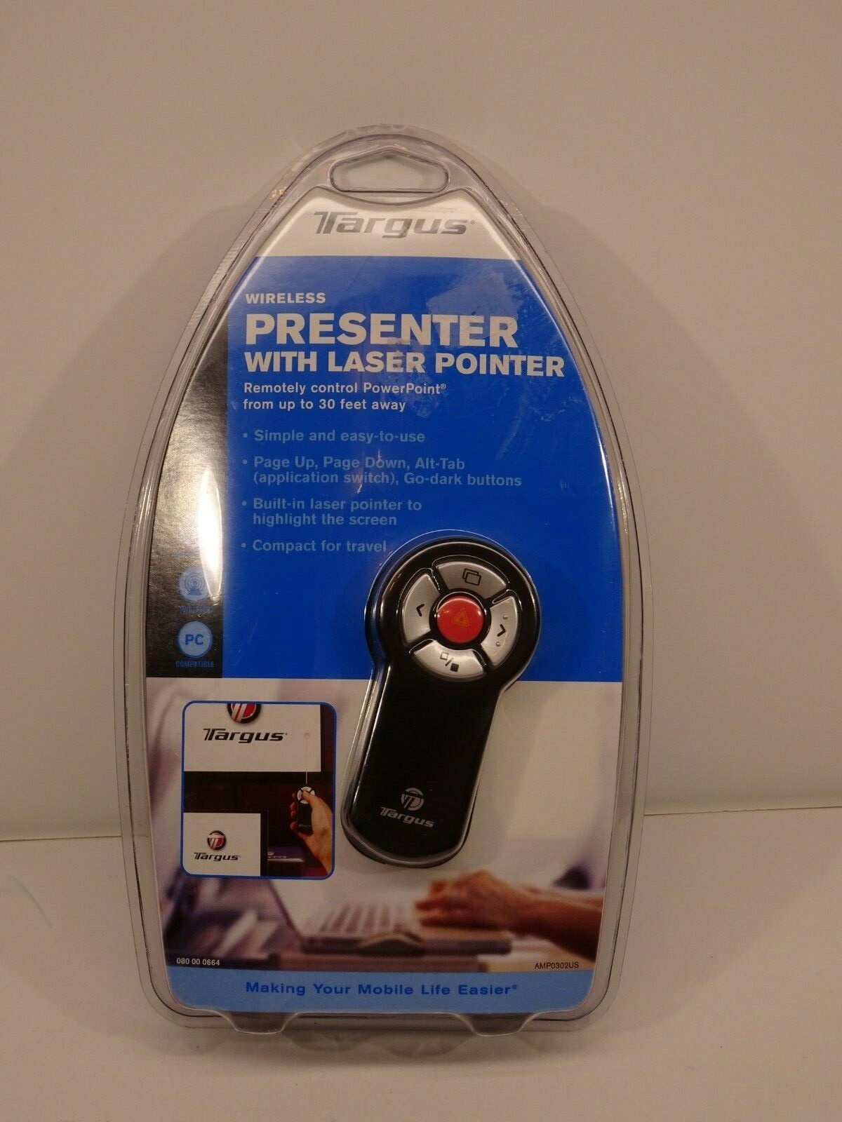 NEW Targus Wireless Presenter With Laser Pointer  (AMP0302US)