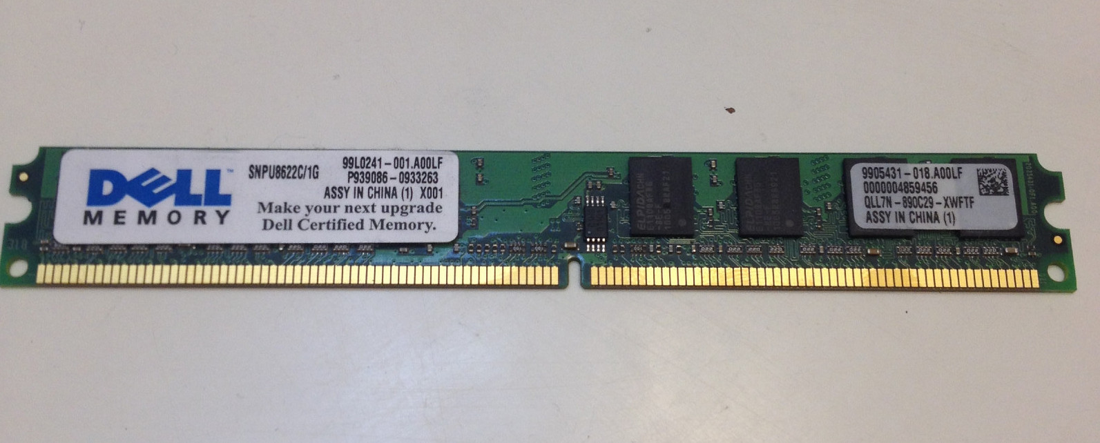1GB Dell DDR2 Non-ECC Unbuffered Memory SNPU8622C/1G MEMORY RAM