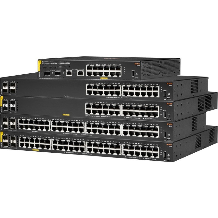 HPE Aruba Networking CX 6100 12G Class4 PoE 2G/2SFP+ 139W Switch JL679A#ABA