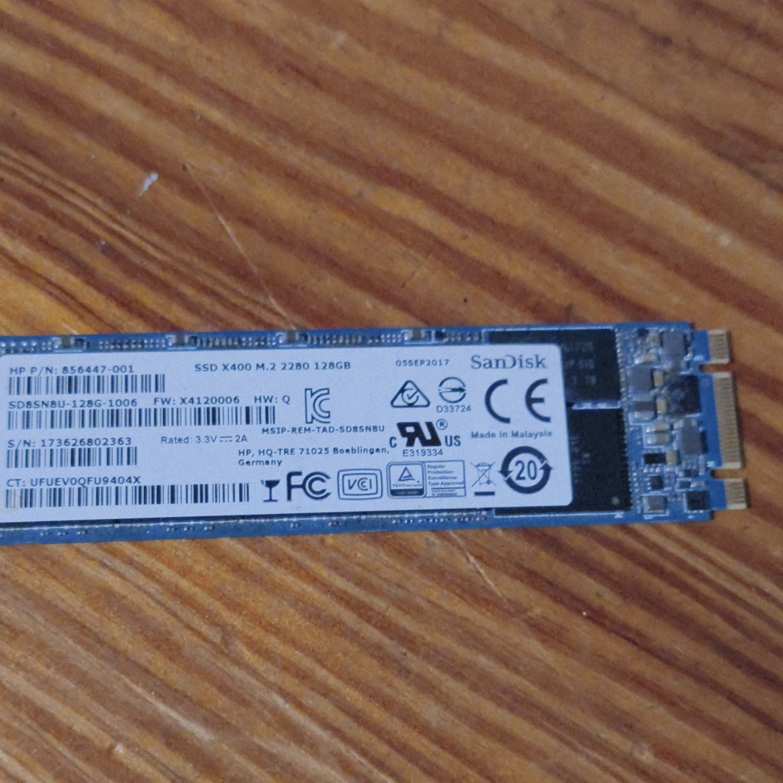 SanDisk X400 128GB Internal SSD M.2 2280 M.2 SD8SN8U-128G-1006