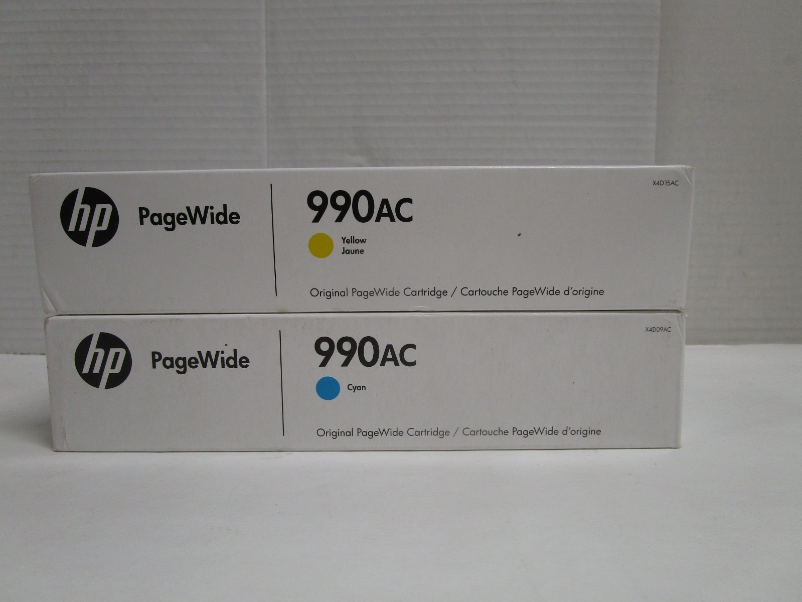 HP 990AC CYAN YELLOW Ink Cartridge X4D09AC X4D15AC PageWide DATE 2025 NEW