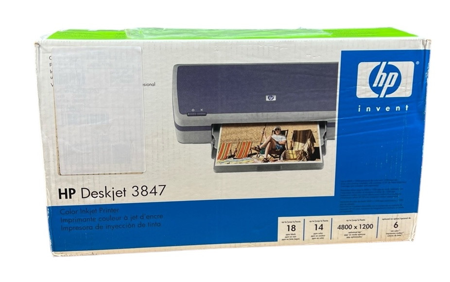 HP DeskJet 3847 Color Inkjet Compact Photo Quality Printer Open Box NEW