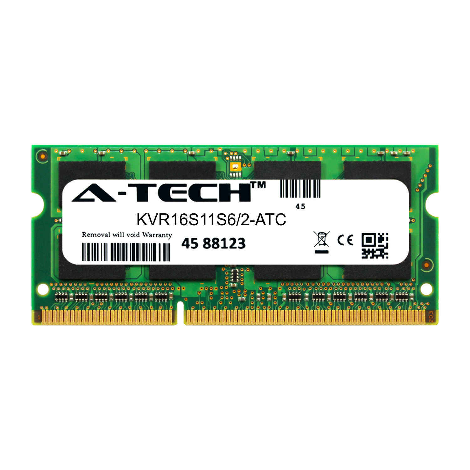 2GB DDR3 PC3-12800 SODIMM (Replacement for Kingston KVR16S11S6/2) Memory RAM