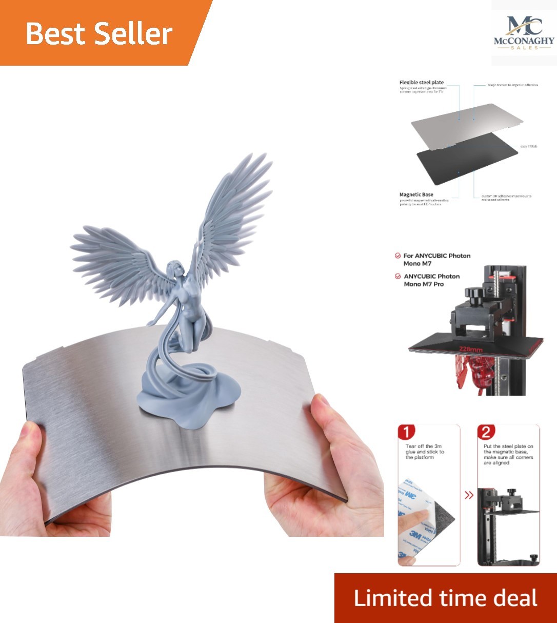 High Chromium Flexible Steel Build Plate Set for Continuous 3D Printing Success
