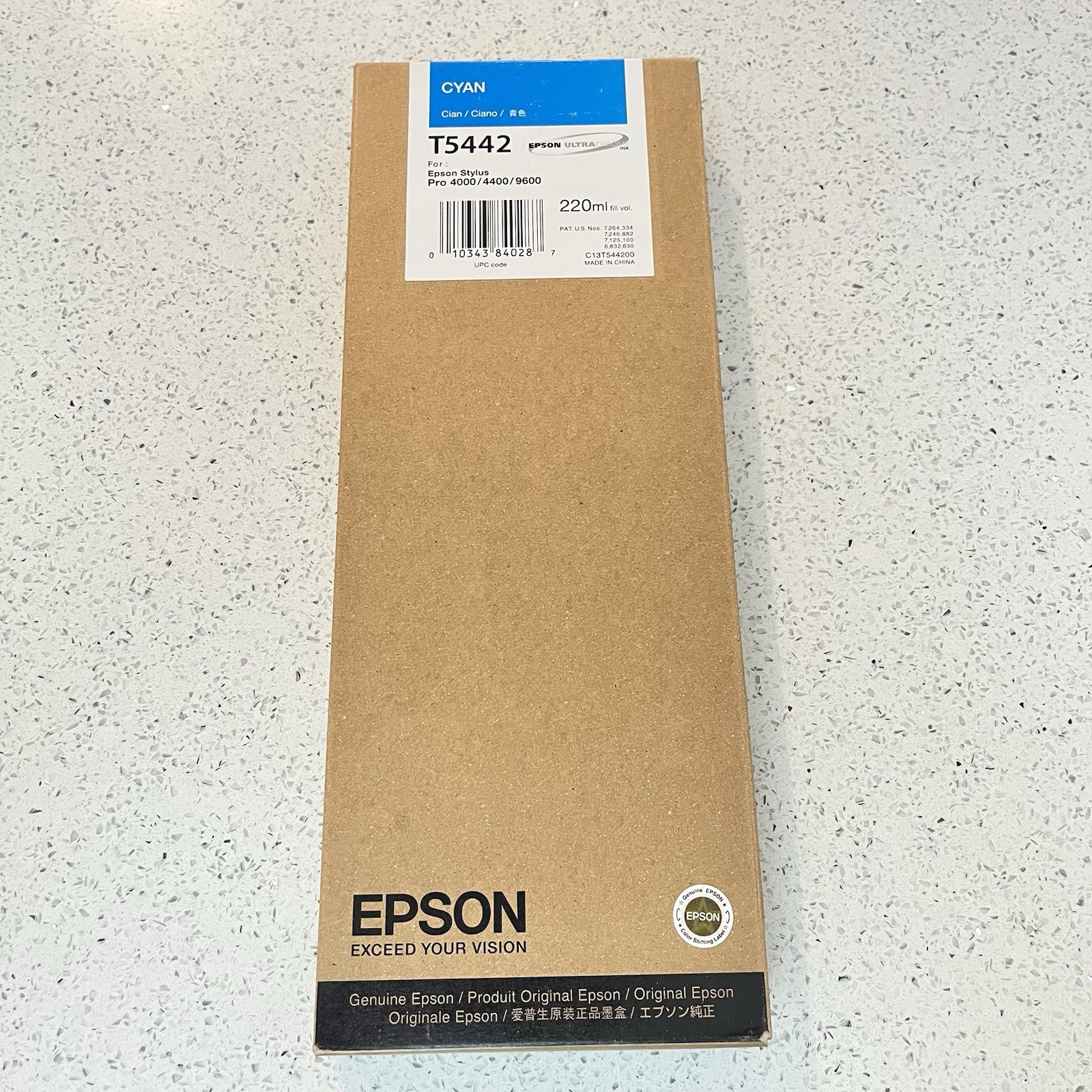 Epson Genuine 220ml Ink T5442 (Cyan) Stylus Pro 4000/9600 EX 2010 