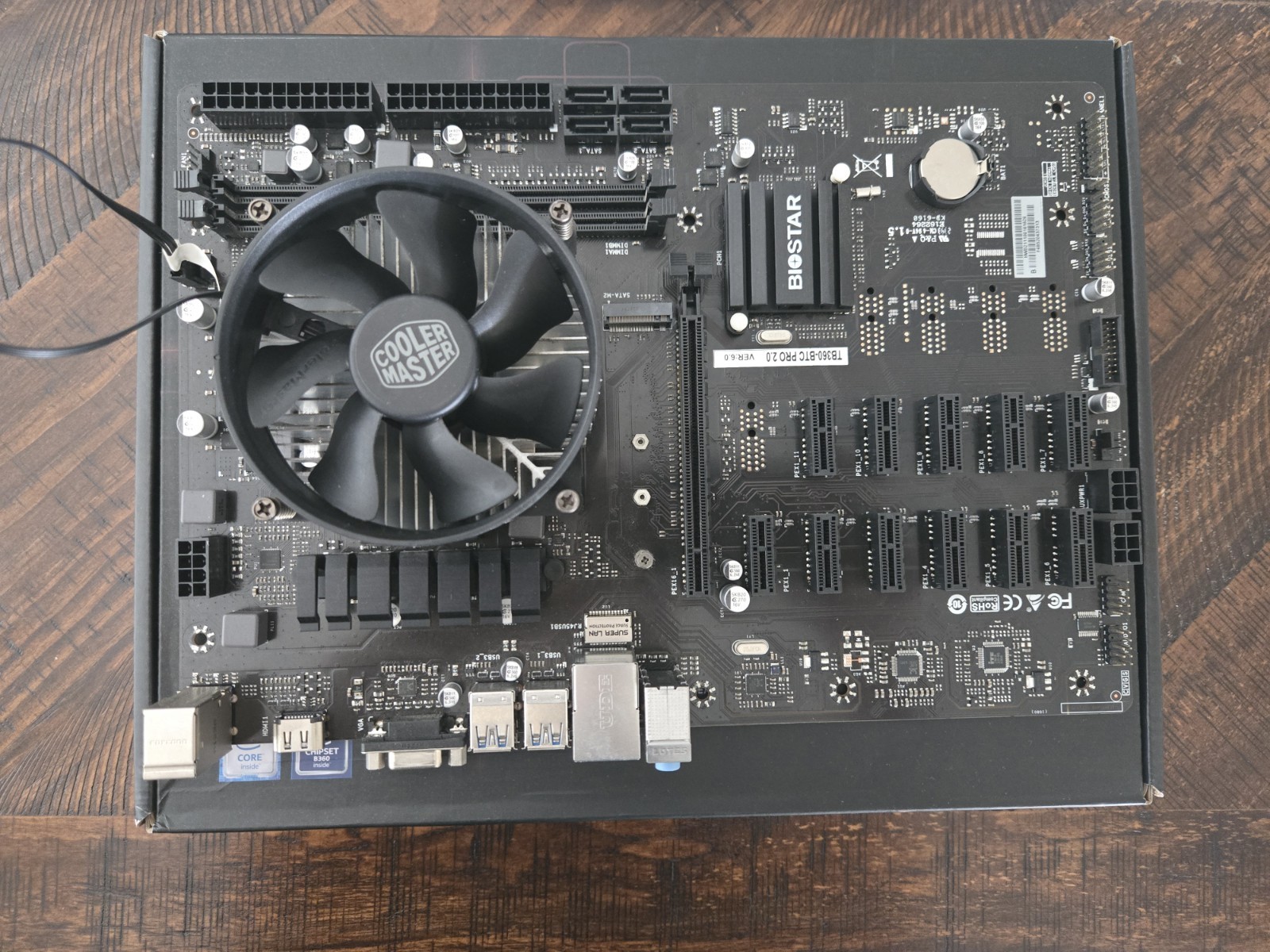 BIOSTAR TB360-BTC PRO 2.0 Mining Motherboard + Intel i5-8500 CPU + Cooler