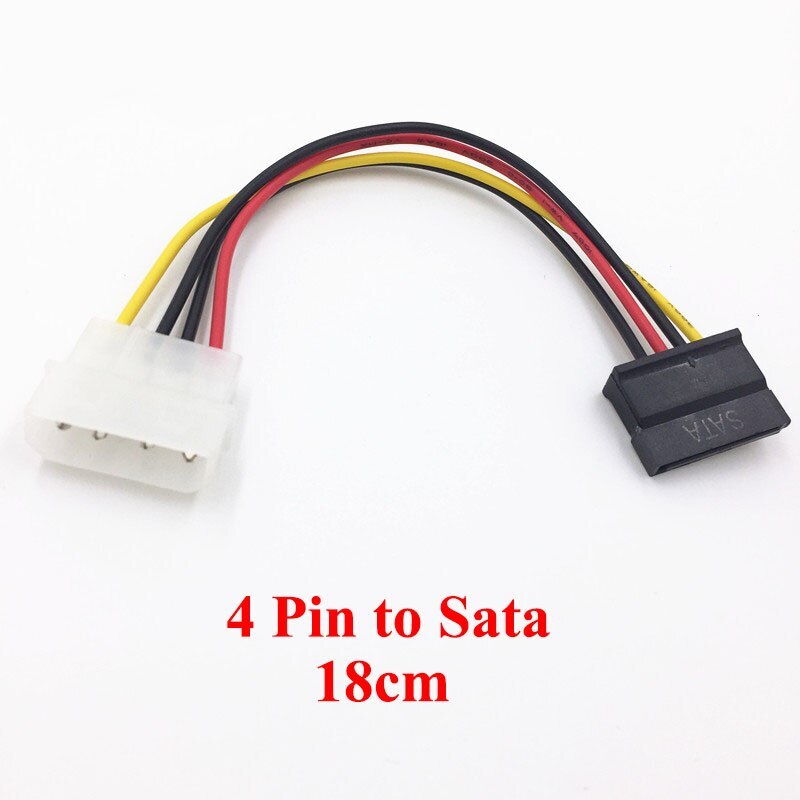 2pcs IDE 4 Pin Male To 2 SATA Female 15 Pin Molex To 2 Serial Hard Drive Power