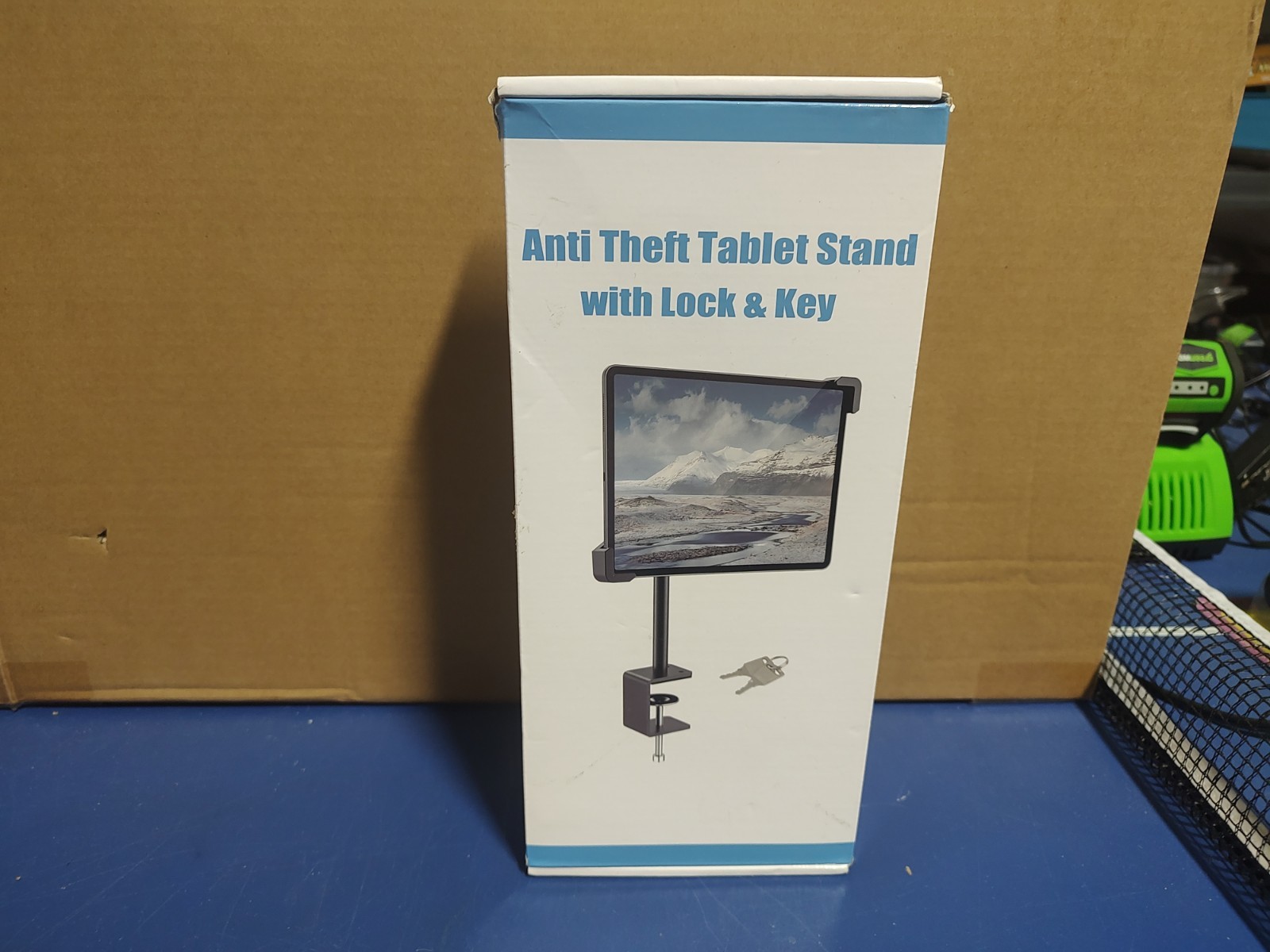 Anti-Theft Tablet Stand with Lock & Key - Heavy Duty Desk Mount Clamp Holder