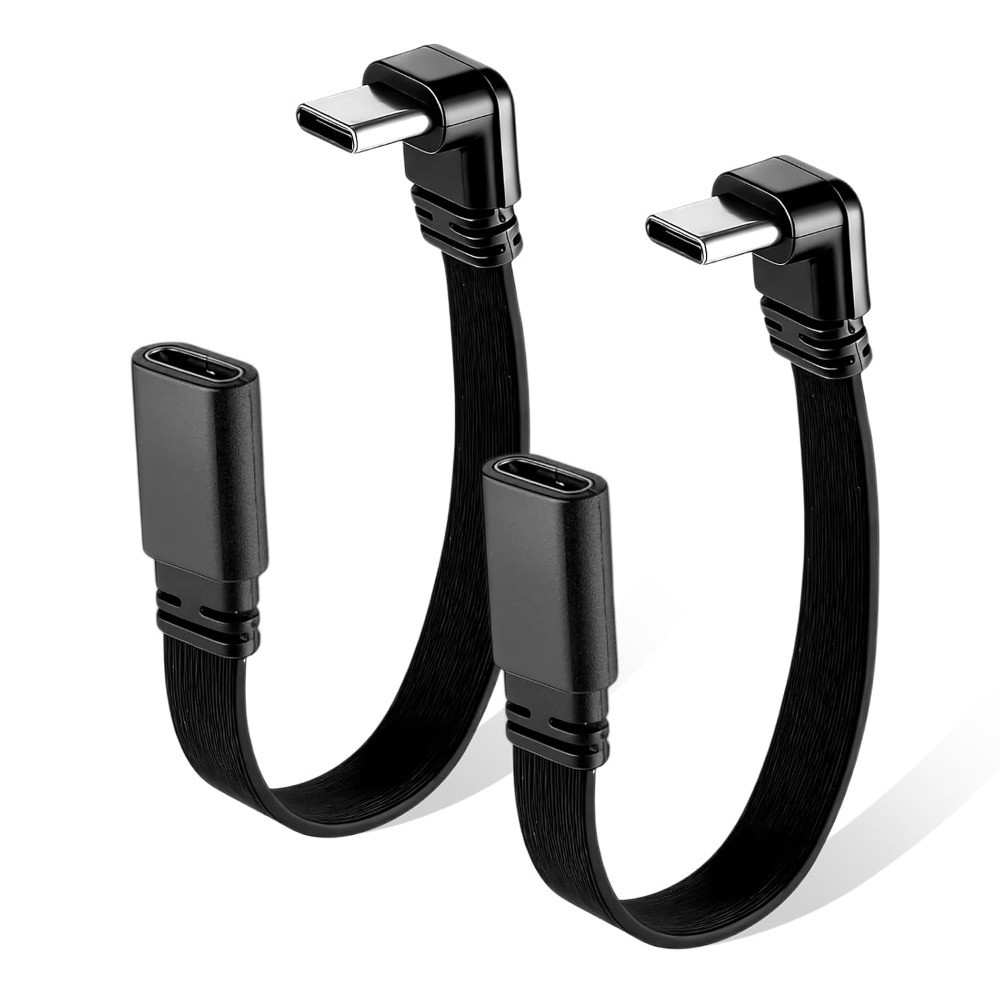 2pack 90 Degree USB C Extension Cable, Usb2.0 C Male to Female Adapter,