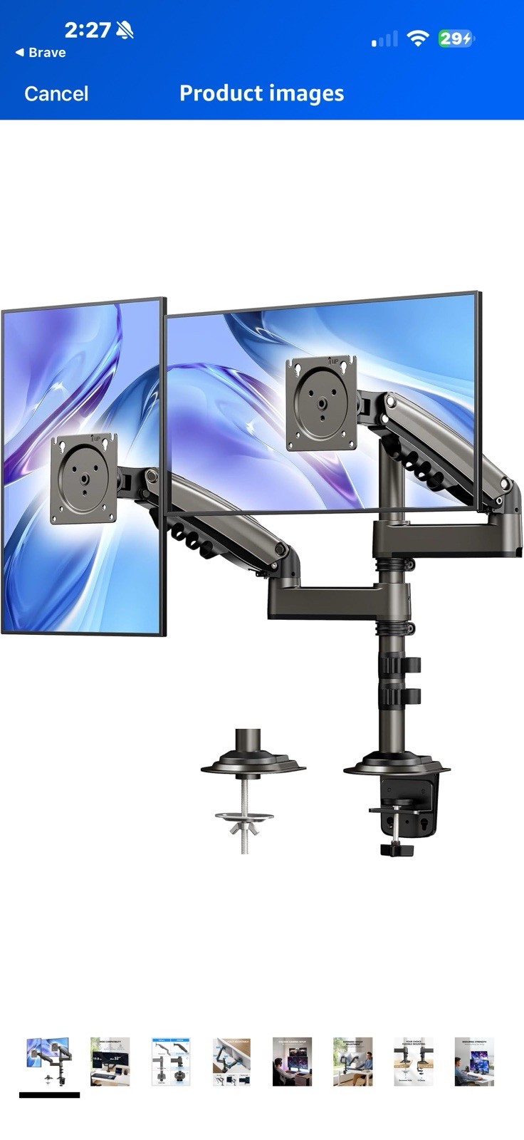 HUANUO 17-32 Inch Dual Monitor Stand, Vertical Dual Monitor Mount