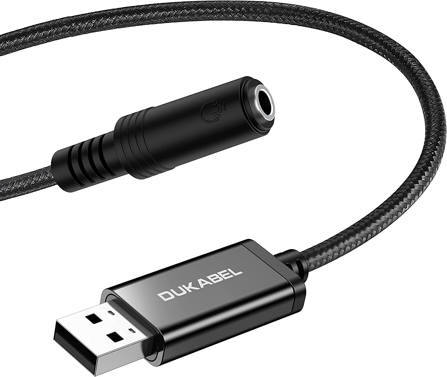 USB Headphone Adapter External Sound Card TRRS Mic DAC 25CM for PC Laptop PS5