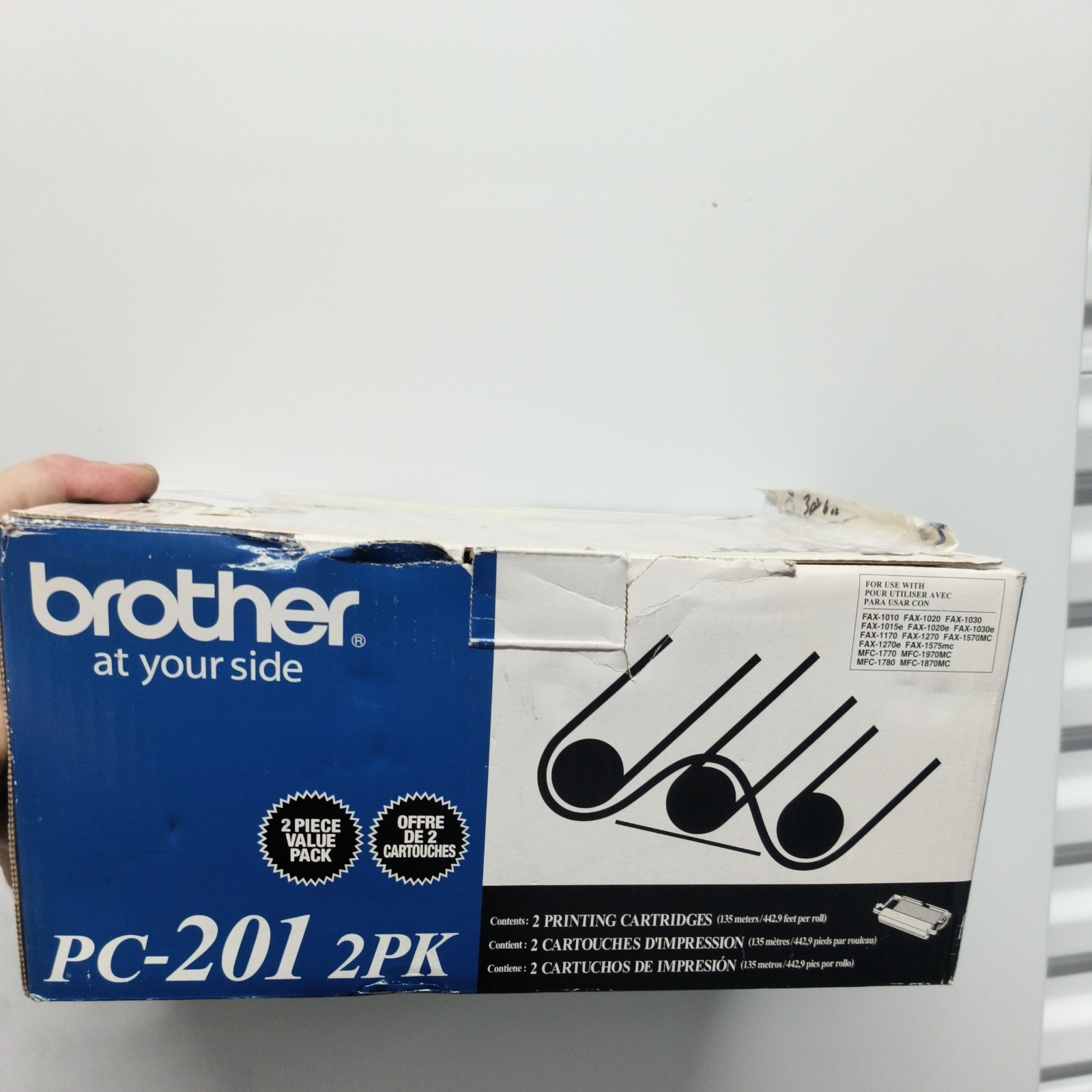 NEW GENUINE - BROTHER PC-201 2-PACK BLACK PRINTING CARTRIDGES - SEALED BAGS