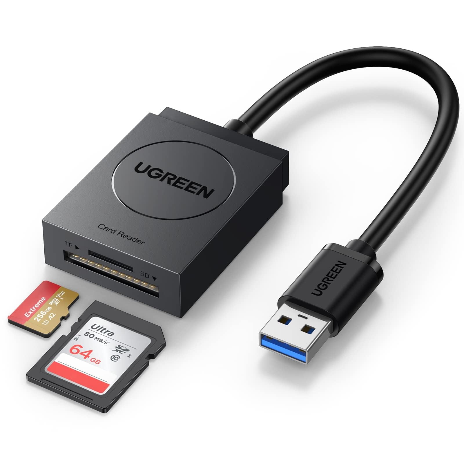 UGREEN SD Card Reader USB 3.0 Dual Slot Flash Memory Card Reader TF SD SDXC SDHC