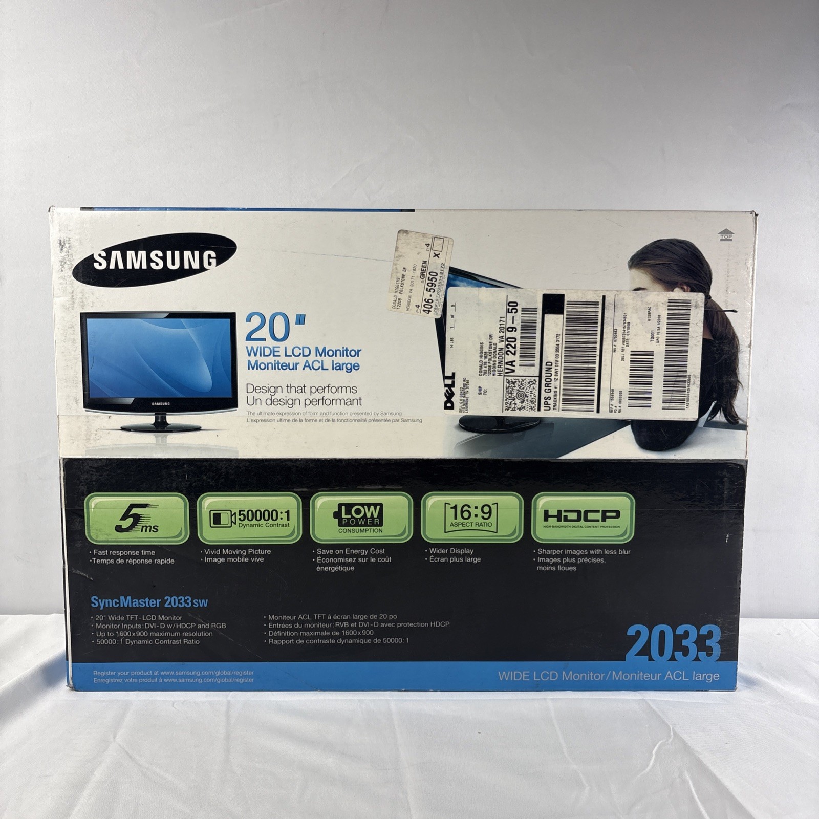 Samsung SyncMaster 2033 Sw 20” Wide LCD Monitor 5ms Low Power 16:9 New In Box