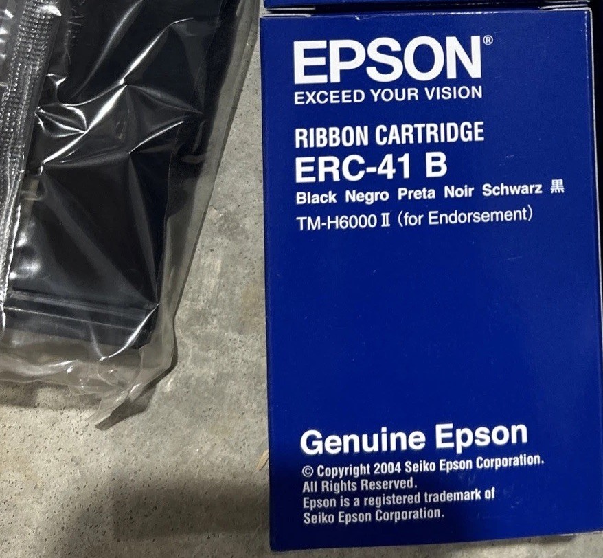 1 Box Genuine Epson ERC-41 B Black Ribbon Cartridges ERC 41B EPSON TM-H6000