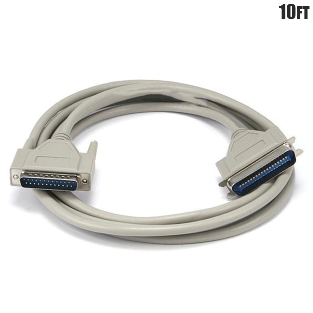 10FT DB25 Parallel Male to CN36 Centronics Male IEEE 1284 PC Printer Cable Cord