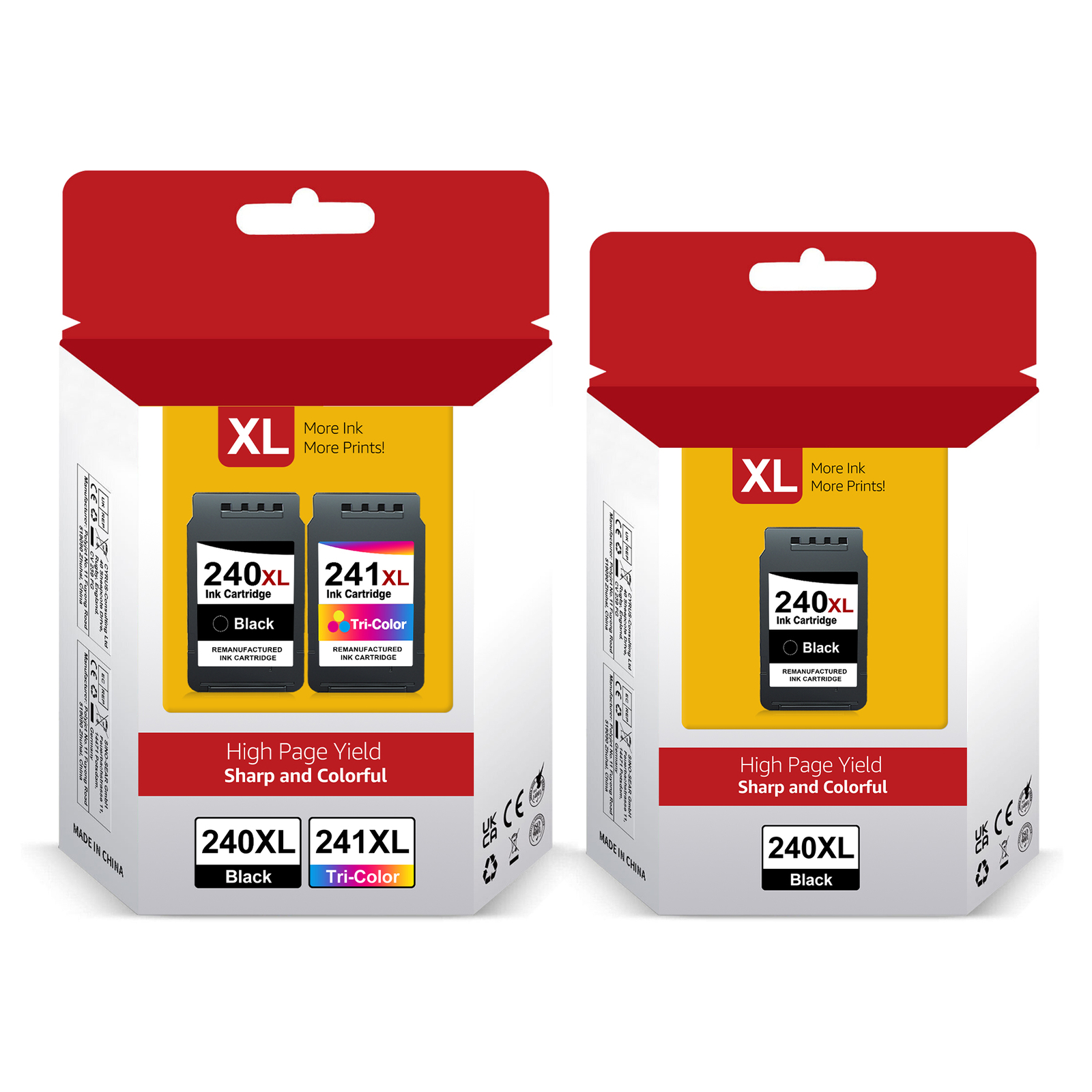 3Pcs Black Color Ink Cartridge PG-240XL CL241-XL Combo For Canon MG MX Series