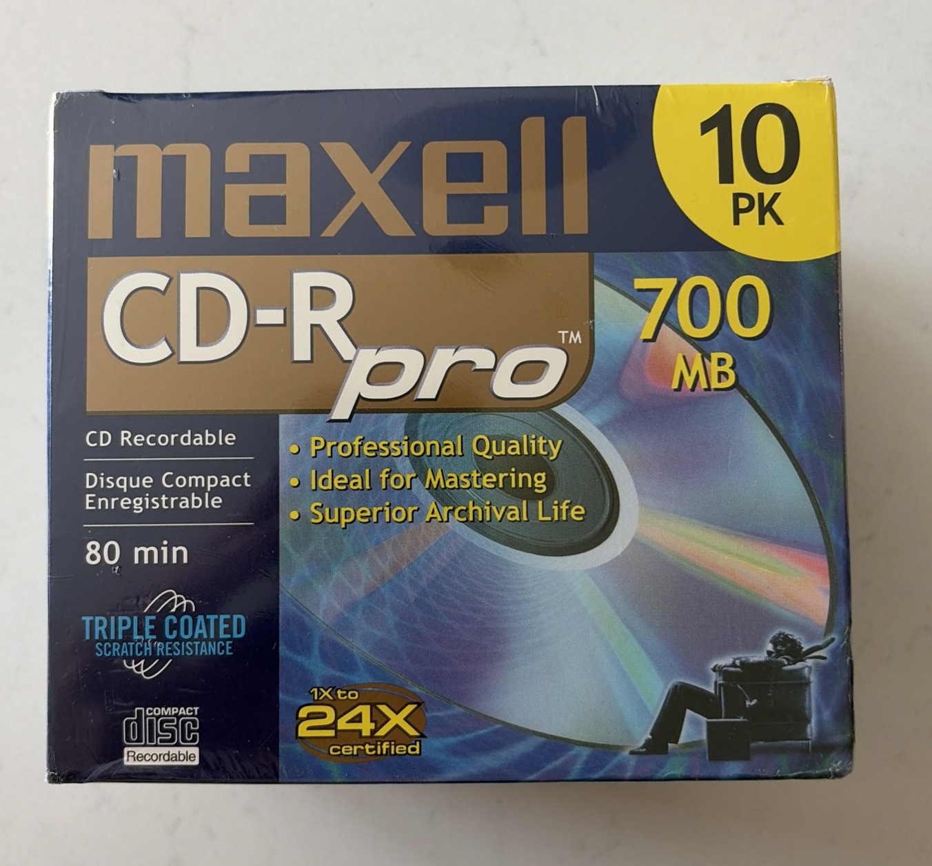 Maxell CDR Media 24x 700MB 80min CD~R Pro 700 (10~Pack) (B3-I5)