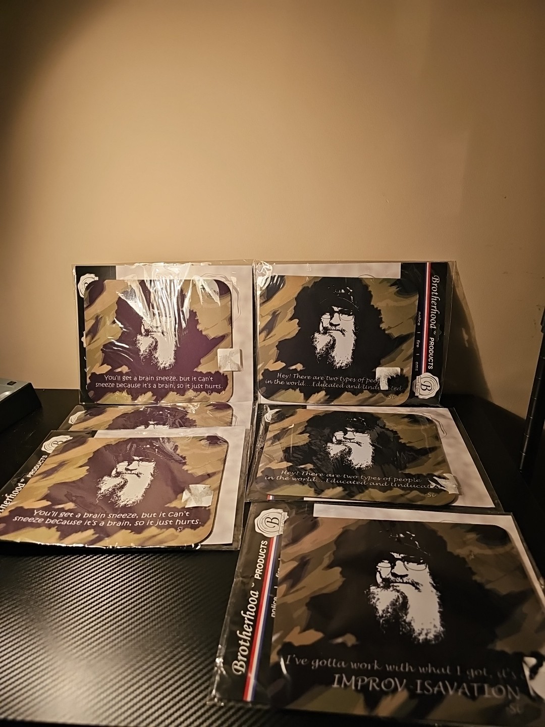 FUNNY MOUSEPAD LOT, DUCK DYNASTY UNCLE SI QUOTES LOT OF 6. GREAT GIFTS