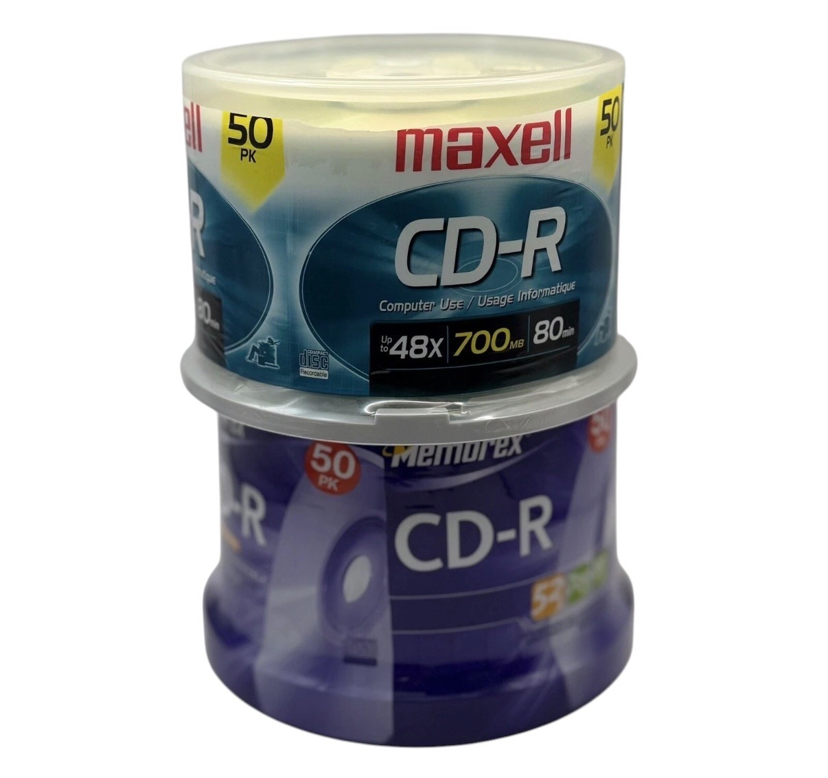 Maxell Memorex CD-R Discs 100-Pack (2x 50-Spindle) 700MB 80min 48x 52x Speed