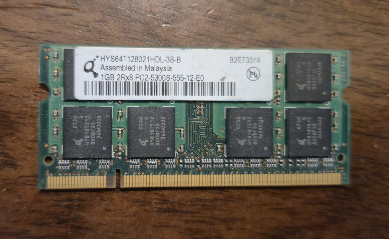 Qimonda 1x1GB DDR2-667 (PC2-5300S) Laptop Memory (Select 1-2)