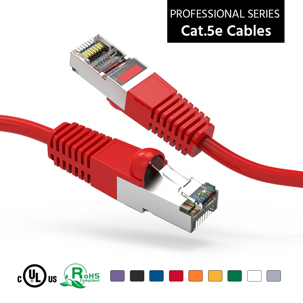 20 Pack of 20Ft CAT5E Shielded (FTP) Ethernet Network Booted Cable 15-200 Feet R