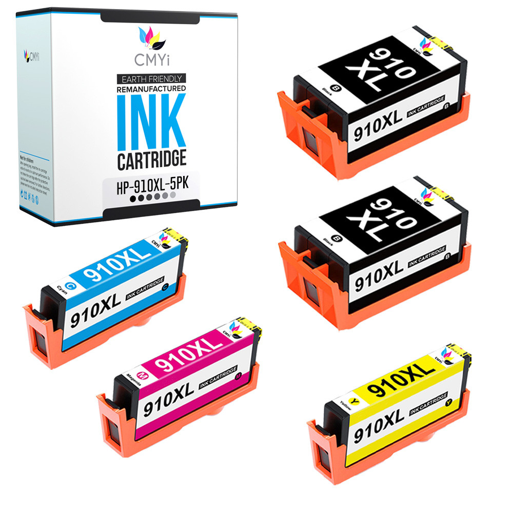 5Pack Compatible HP 910XL Printer Ink Cartridges for HP OfficeJet 8010 8012 8014