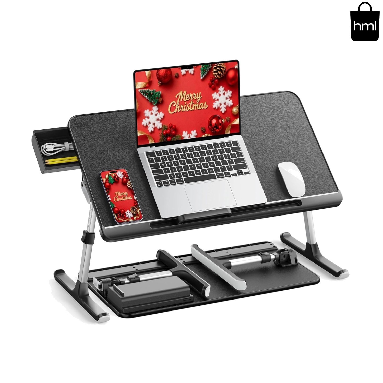 Multi-functional Foldable Laptop Desk with Non-Slip Surface & Easy Adjustments