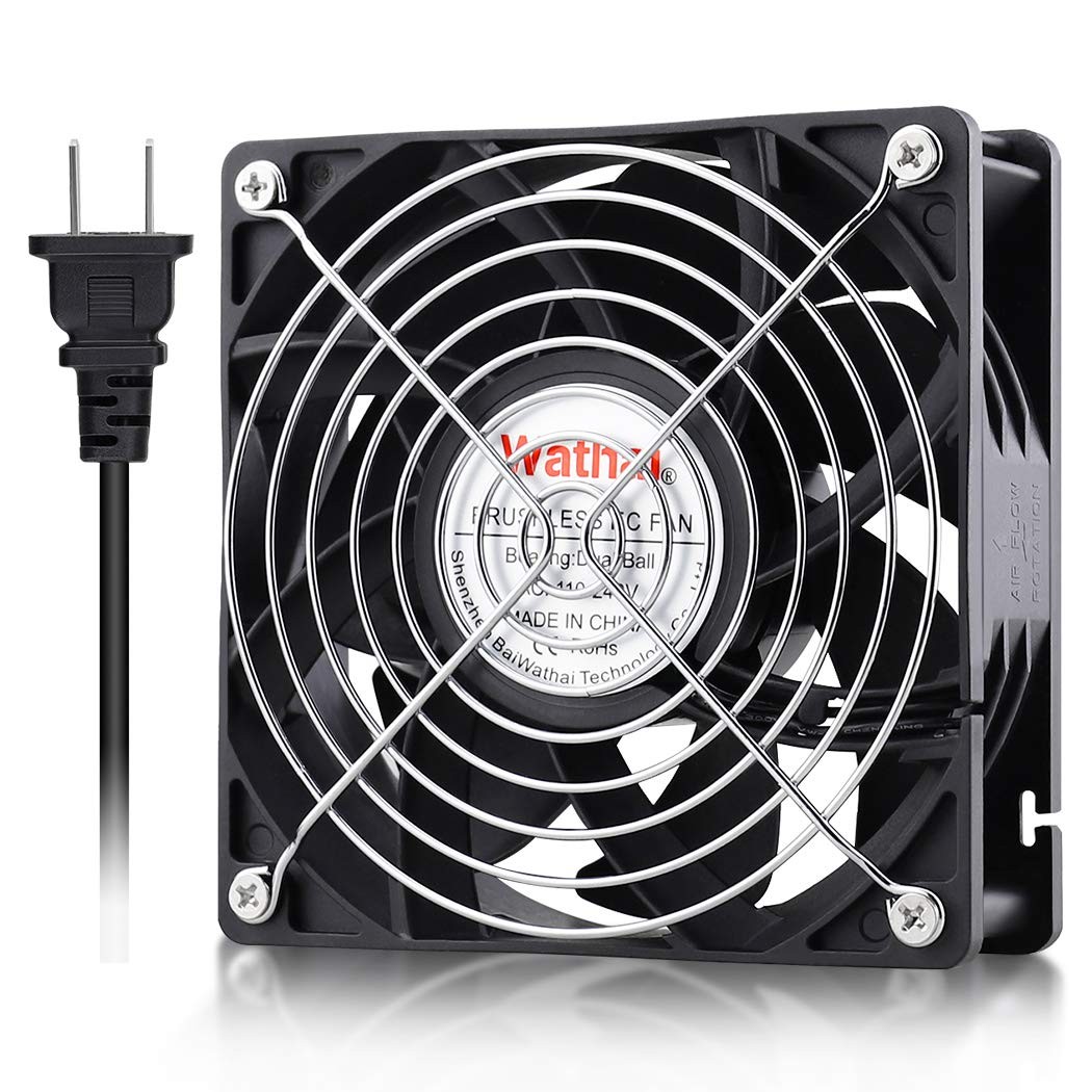 Wathai EC Industrial Case Fan 120mm x 38mm AC 110V 120V Cooling 120x38mm