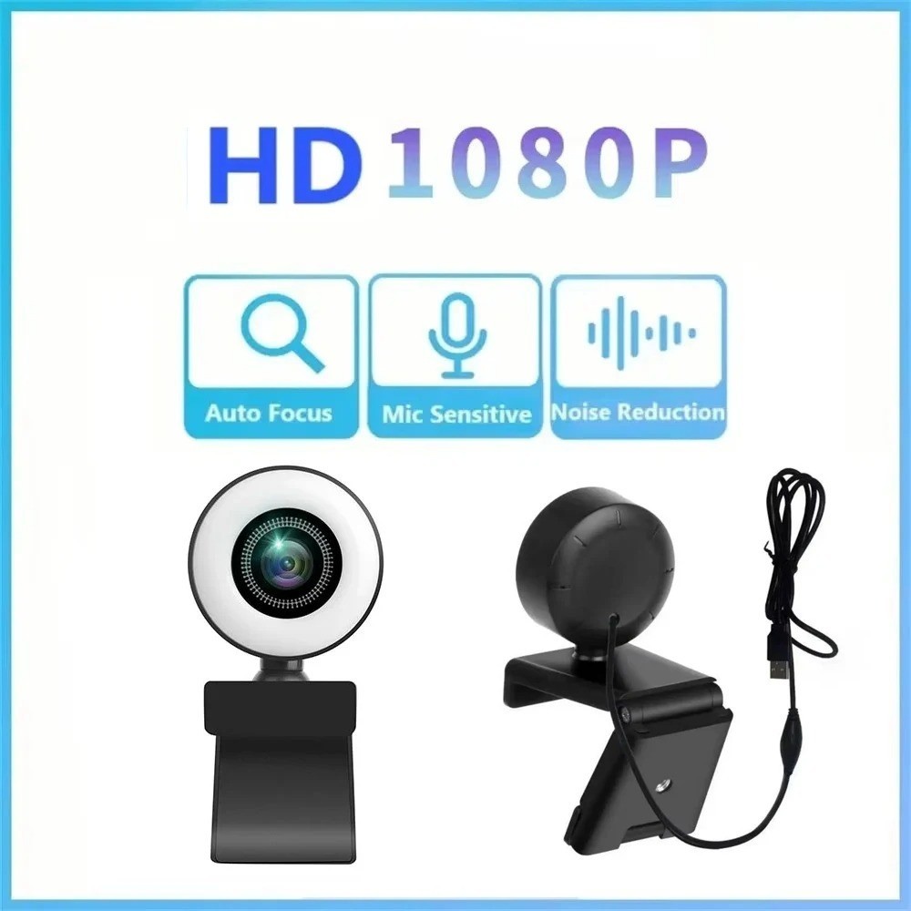 4K 2K 1080P Webcam with Light Auto Focus USB Camera Mic for PC Laptop Streaming