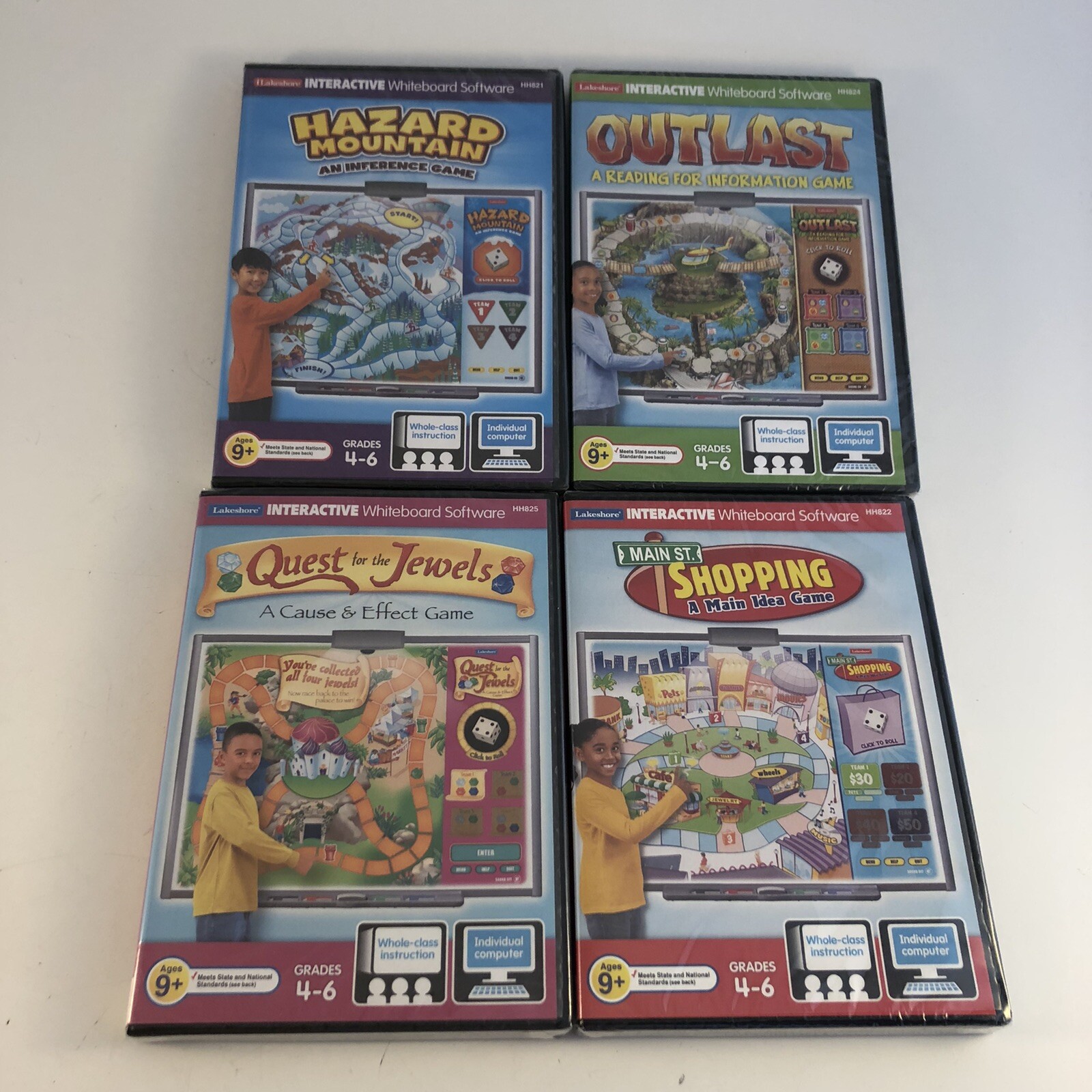 Lakeshore Interactive Whiteboard Software PC 4 Pack Bundle Lot Grades 4-6 NEW