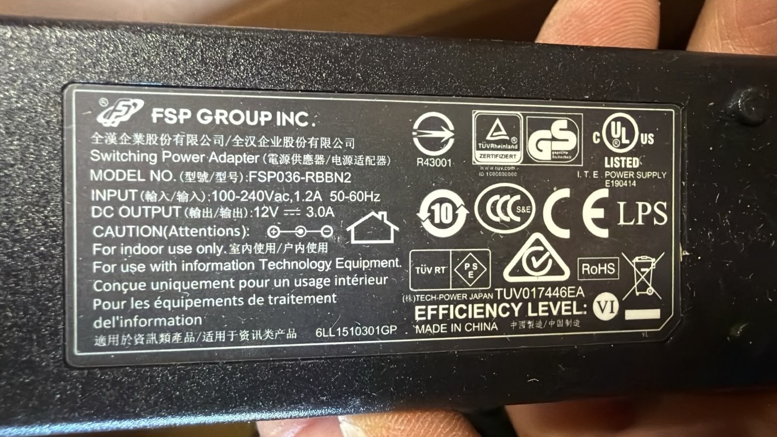 Lot Of 10 FSP GROUP INC. FSP036-RBBN2 100-240V AC / 50-60HZ POWER SUPPLY