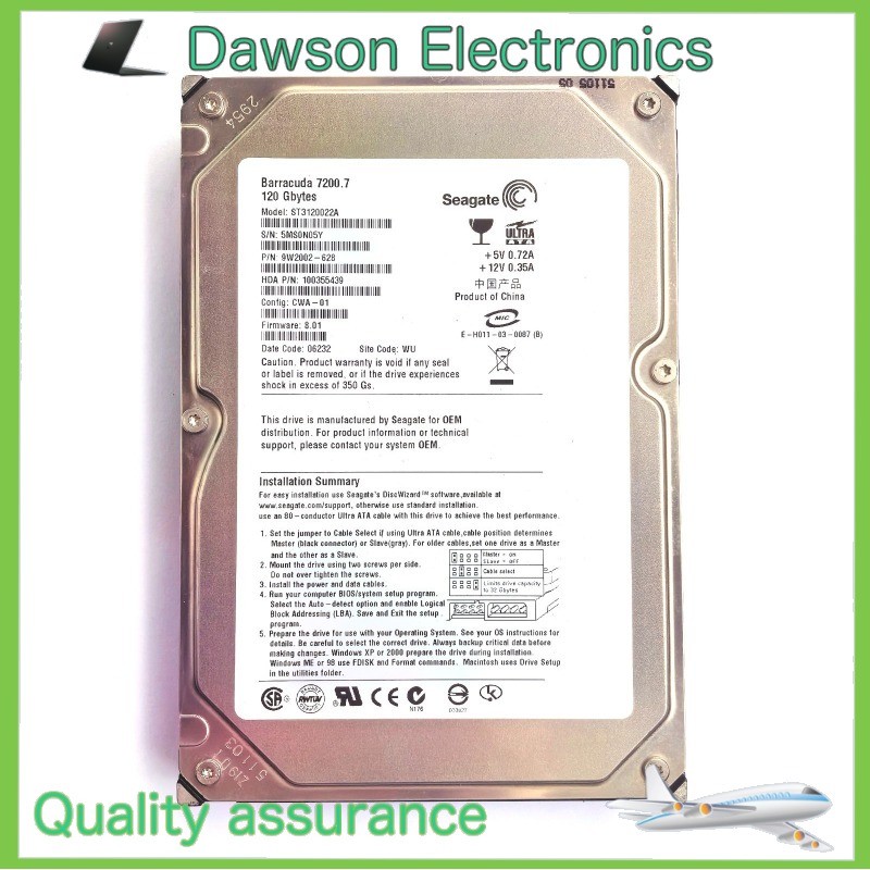Seagate 120GB ST3120022A 7200RPM PATA IDE 3.5" Internal HDD Hard Disk Drive