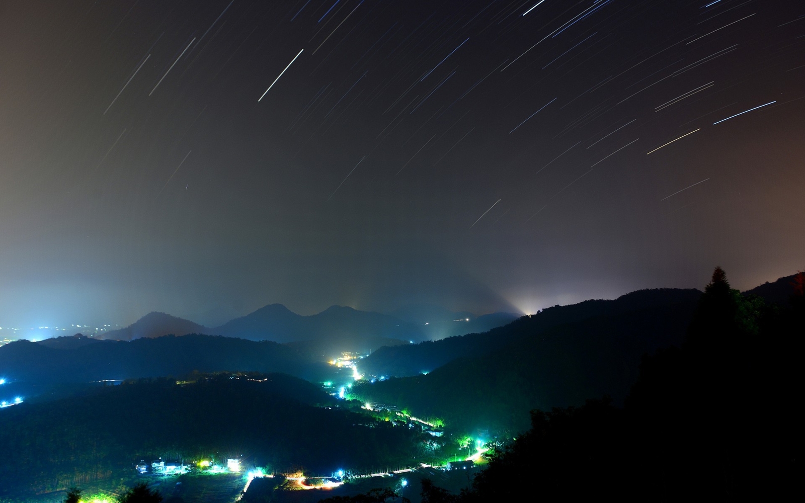 Landscape star trails valley stars long exposure night Custom Gaming Mat Desk