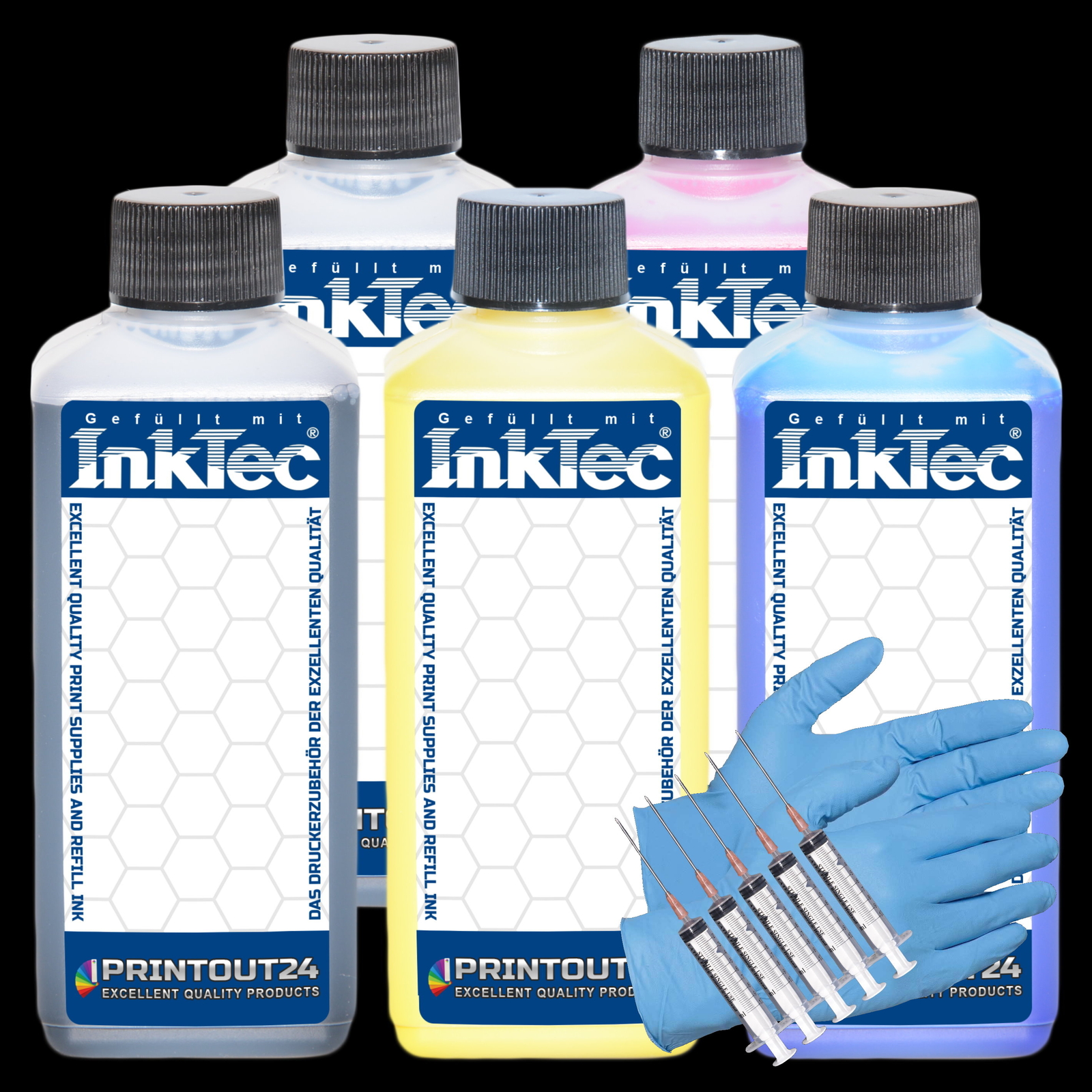 0.5L InkTec® Ink Set For IPF TX 2000 3000 4000 B MFP AIO PFI 110 310 710