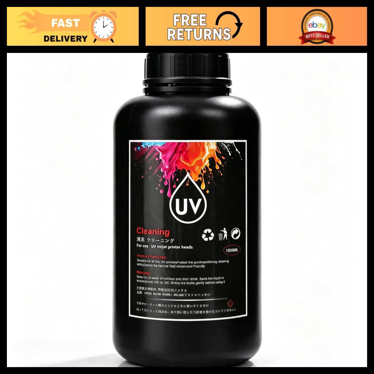 1000ml UV DTF Ink Cleaning Solution for Printers, A B Films, Sticker Printing