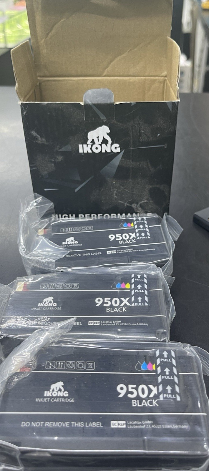 IKONG 950XL Black Ink Cartridges OfficeJet Pro 8100 8600 8610 8620 QTY 3 EXPIRED