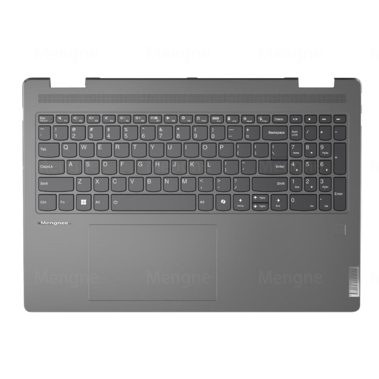 Gray Palmrest US Backlit Keyboard Touchpad for Lenovo Yoga7 2-in-1 16IML9